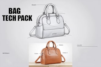 create professional bag tech packs for handbags, accessories