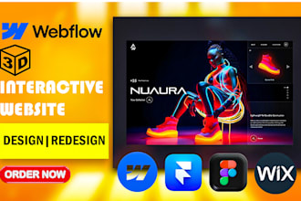 build develop design 3d interactive website on webflow wix studio framer website