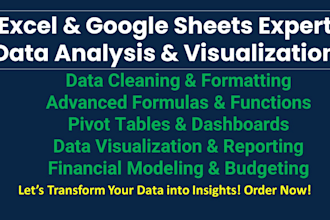 be your advanced excel spreadsheet expert,dashboard,power query and PDF to excel