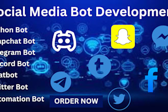 develop social media bot, automation bot, snapchat bot with python