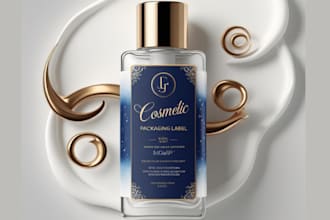 do label design, box label design, cosmetic packaging label design in 3d mockup
