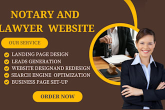 design notary website, attorney, lawyer, law firm website and landing page