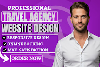design hotel tour travel agency booking website or landing page wordpress