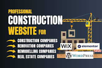 do construction, plumbing, handyman, roofing, cleaning, or real estate website
