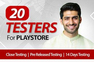 provide 20 or 12 testers google play app closed testing for 14 days