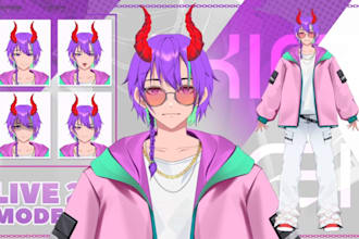 design and rig live 2d vtuber model 2dvtuber model vtuber commission 2d anime
