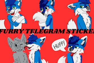 draw furry telegram sticker  discord animated sticker GIF nsfw furry stickers