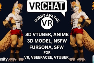3d vrchat avatar furry avatar 3d vtuber model second life avatar vrc nsfw model