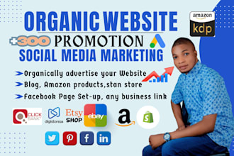 promote your website, business, shopify, game, amazon, book, blog, wix, any link
