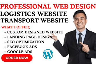 build logistics, dispatch, freight brokerage, transport and trucking website