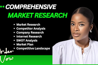 conduct comprehensive market, company, competitor, and internet research