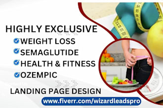 design weightloss leads semaglutide ozempic fitness landing page website