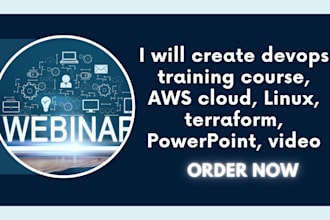 create devops training course, AWS cloud, linux, terraform, powerpoint, video