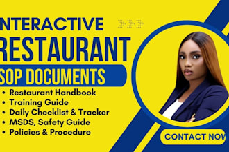 write restaurant sops training manual employee handbook hr policy and compliance