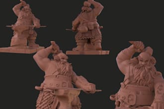 do 3d miniature sculpting of warhammer 40k dnd tabletop rpg  for print and paint