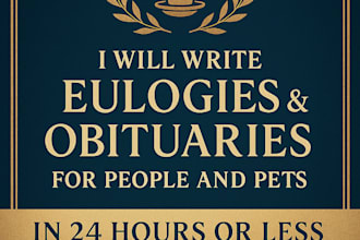 write heartfelt custom pet human obits eulogies fast 24 hours memorial tributes