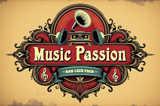 create unique music passion logo for your company