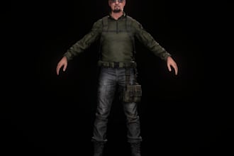 optimize rig 3d game character, armour, retopology, uv map, 4k texture, mocap