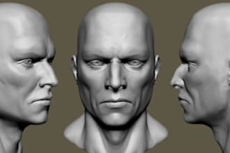 sculpt 3d head, 3d face, 3d figurine, helmet, 3d bust model sti for 3d printing