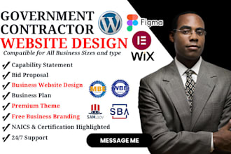 design website for llc, mbe, sba, wosb to win government contract bids sam gov