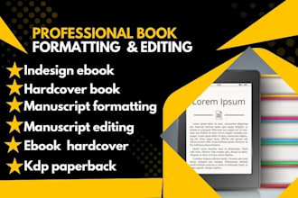 do indesign ebook,hardcover book, manuscript formatting, ebook interior,
