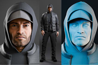 3d realistic character 3d face bust blender unreal engine 3d character rigging