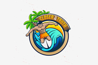 design unique truth surfing logo