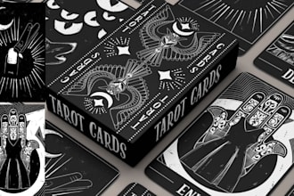 do tarot deck card design full custom oracle card box design back card game art