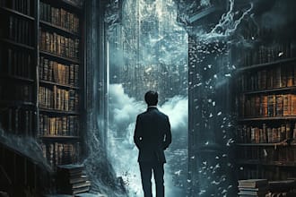 create a stunning fantasy or scifi book cover for you
