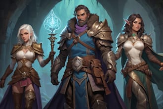 draw d and d character art and dnd character art