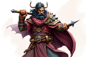 create a dnd art and d and d character for you