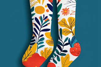 draw a unique socks design for your brand
