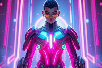 make sci fi illustration or cyberpunk character, concept art