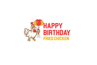 design happy birthday fried chicken logo