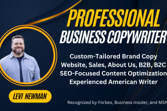 write professional sales, product, brand, or website copywriting content