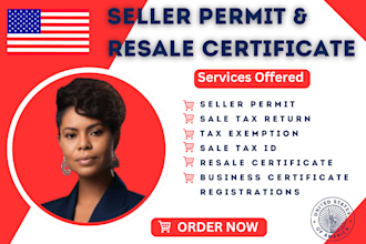 get resale certificate, seller permit, sales tax exemption in all 52 states USA
