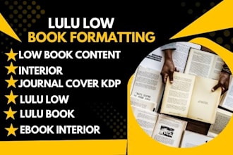 low content book, interior, journal cover KDP, lulu low, lulu book
