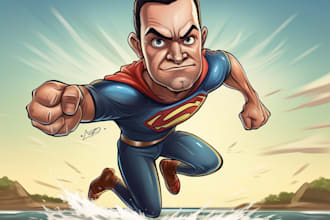 create an amazing superhero caricature character
