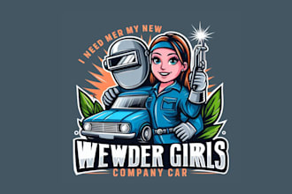 design a bold car wash girls lamborghini mascot logo for you