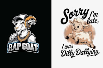 make creative mascot sheep goat logo