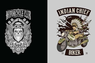 create vintage t shirt biker motorcycle logo