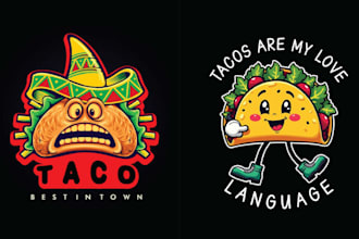 design mexican t shirt cartoon food mascot logo