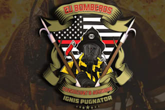 design skull, army, military, tactical, badge or emblem logo