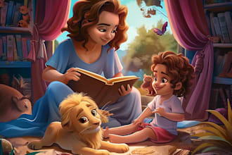 make african american children story book illustration and children book cover