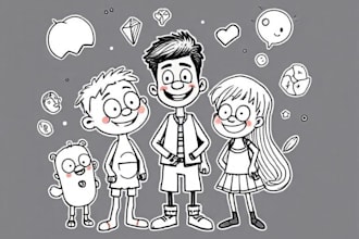 do kawaii doodle illustration custom doodle art and sticker designs