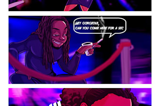 draw a comic book, page and book cover