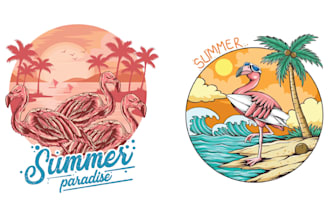 create t shirt summer ostrich logo