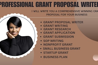 do grant proposal writing, grant research, grant application and business plan