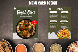 design food menu card for your business