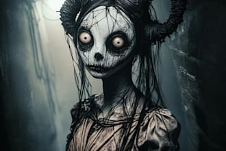 draw a horror character art with amazing quality